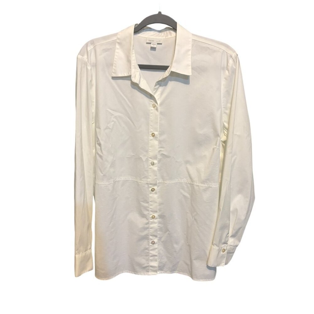 J. Jill White Shirt Collection Button Front Long Sleeve Shirt
